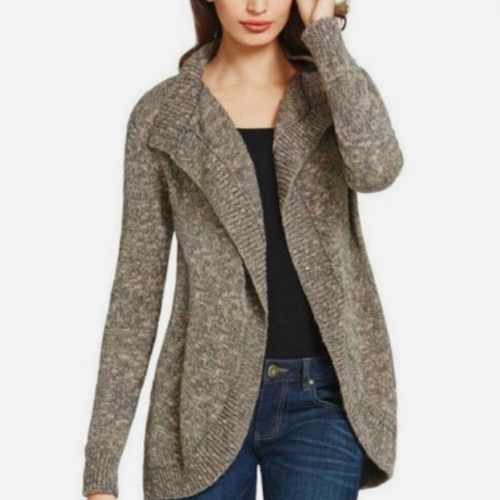 Cabi 100% Cotton Open Front Cardigan Longline Neutral Knit - Picture 3 of 5